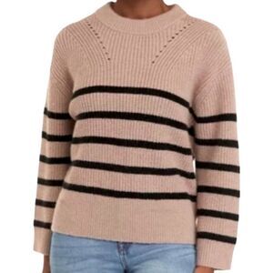 REVOLVE Sweater Magaschoni Tan & Black Striped Sweater Size Small